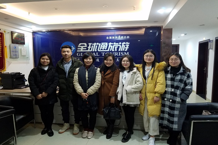 【旅航】我院教师赴四川全球通国际旅行社看望实习生