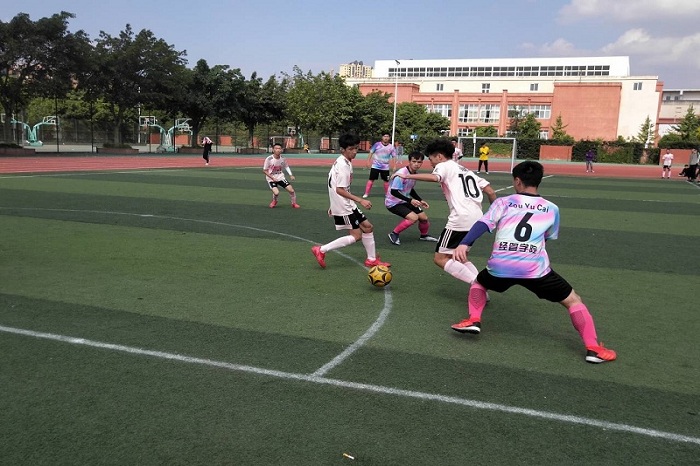 【经管】文理足球“为来”杯五人制足球赛经管学院VS外国语学院获胜