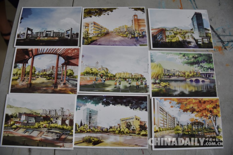 惊艳！高校老师手绘学校风景明信片送毕业学生1.jpg