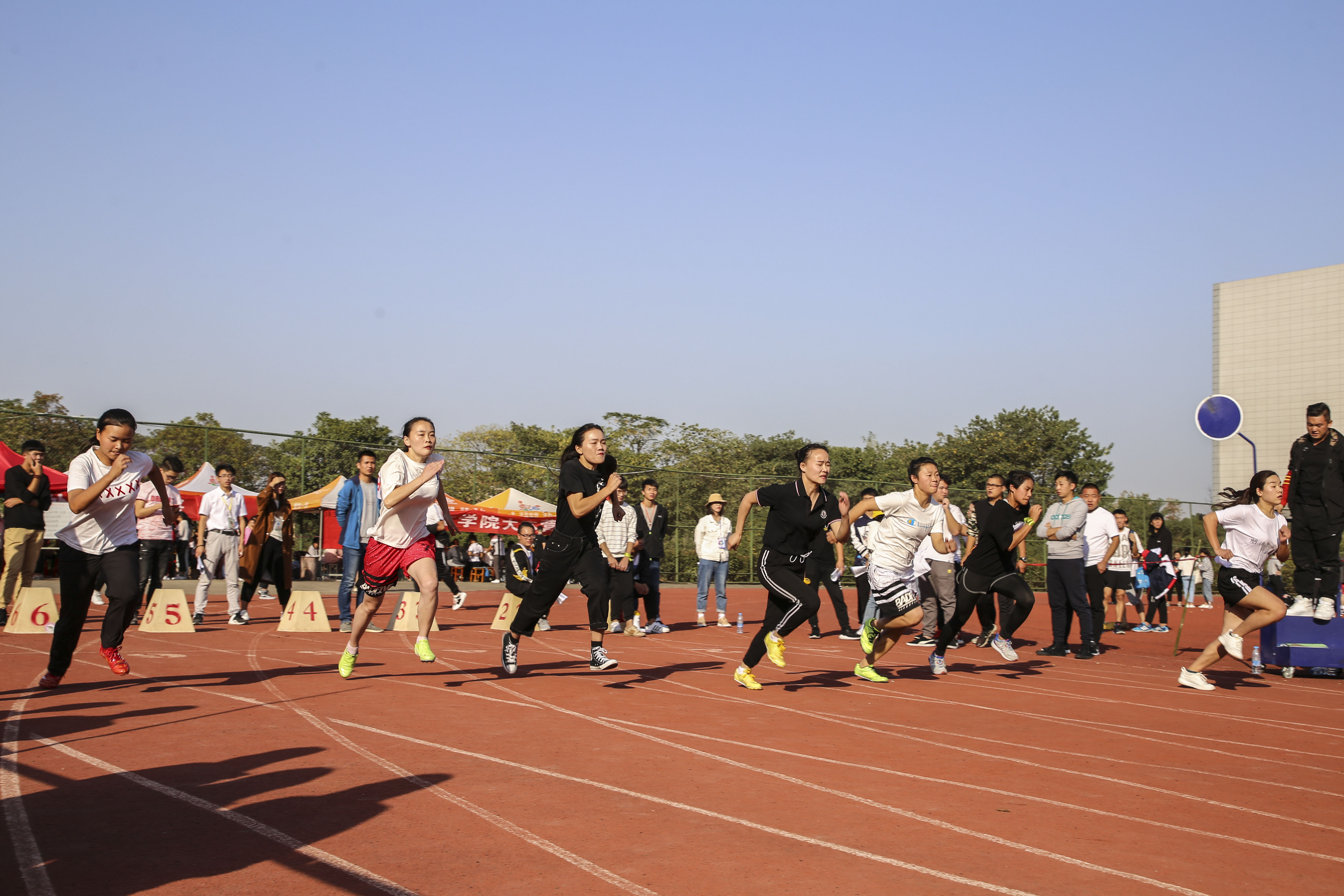 【第十五届运动会】继续教育学院包揽女子100米决赛冠亚军
