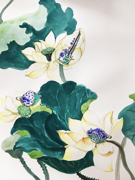 荷花里开出圣托里尼 大学生设计首饰作品赠予希腊前总理乔治·帕潘德里欧