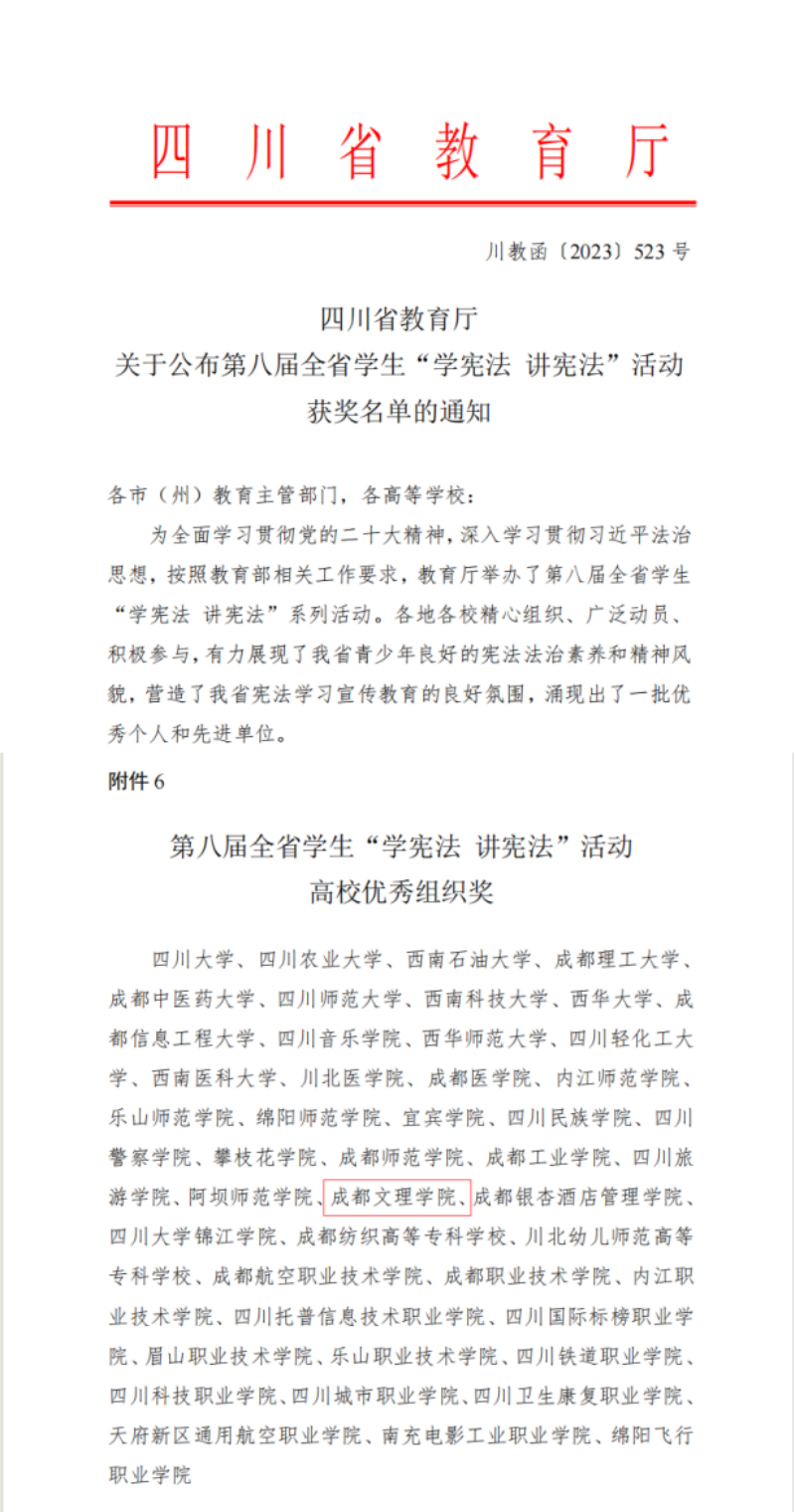 beat365获评第八届全省学生“学宪法 讲宪法”活动高校优秀组织奖