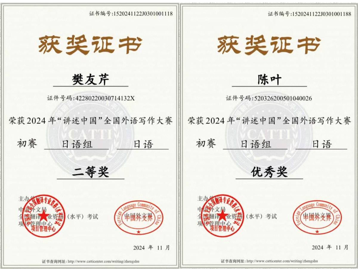喜报!五大联赛学子在2024年“讲述中国”全国外语写作大赛初赛中喜获佳绩